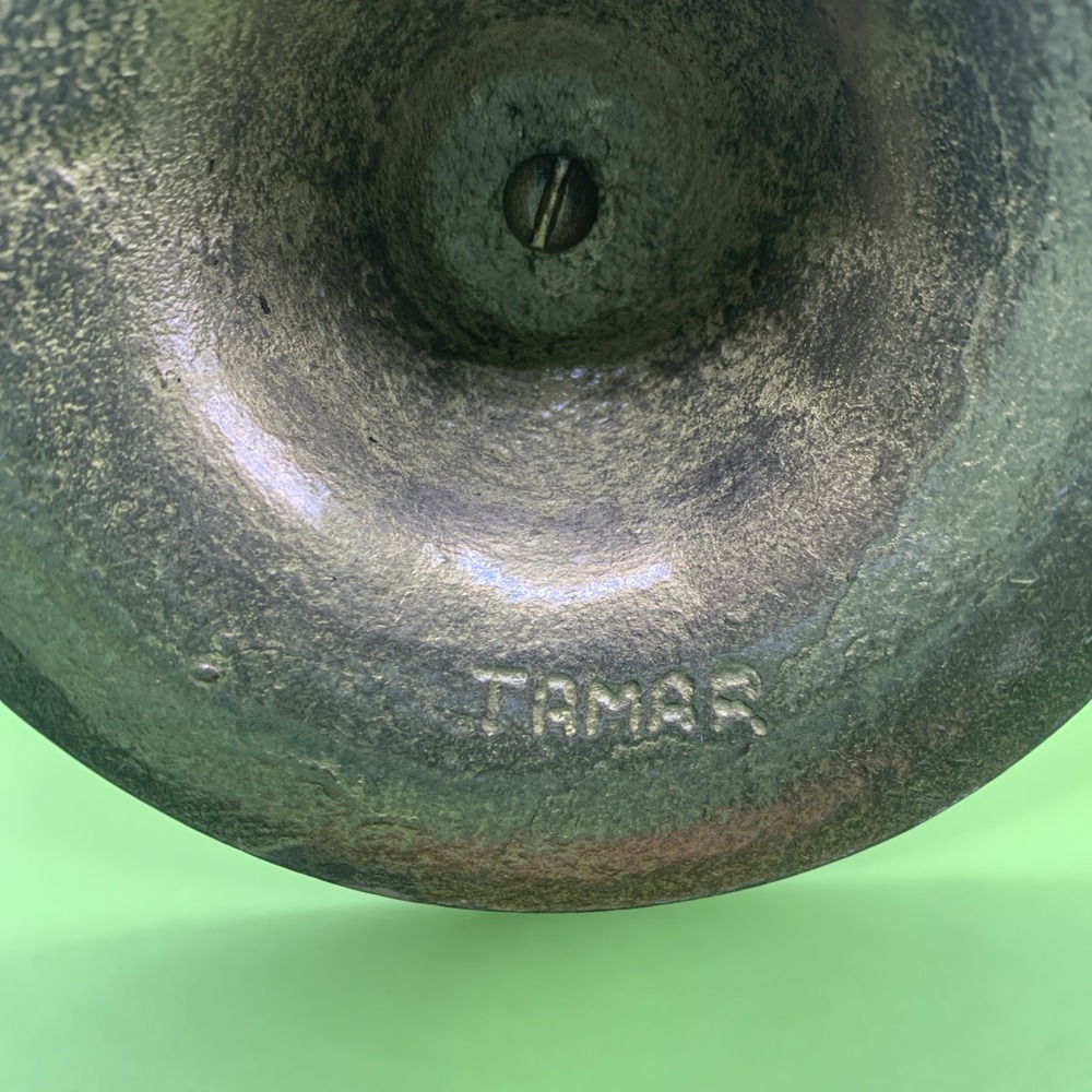 Vintage Tamar Enamel Flower  Brass Nut Cracker Mounted Footed Bowl Israel - Picture 7 of 14